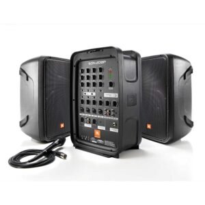 JBL EON 208P Sistema PA portátil con mezcladora, bluetooth y micrófono AKG
