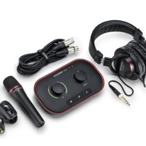 Focusrite Vocaster ONE Studio INTERFAZ DE AUDIO PARA PODCAST CON MICROFONO Y AURICULARES