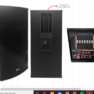 MRS KT-115  Set de Cajas Acústicas Activo/Pasivo 2 Vías 2000W C/Mic. Inalámbrico.