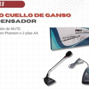 MRS MRS-ELP10 Micrófono Cuello de Ganso condensador con boton mute
