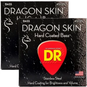 DRS-DSB5-45 | DR STRINGS | CUERDAS DRAGON SKIN CLEAR COATED BASS: 45, 65, 85, 105, 125 "DR STRINGS"
