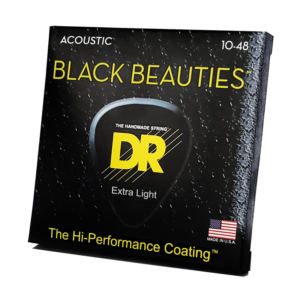 DRS-BKA-10 | DR STRINGS | CUERDAS BLACK BEAUTIES™ - BLACK COATED ACOUSTIC: 10, 14, 22, 30, 38, 48 "DR STRINGS"