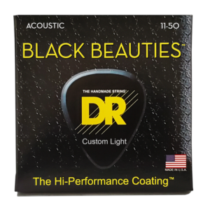 DRS-BKA-11 | DR STRINGS | CUERDAS BLACK BEAUTIES™ - BLACK COATED ACOUSTIC: 11, 15, 22, 30, 40, 50 "DR STRINGS"