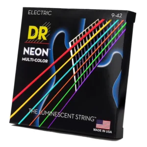 DRS-NMCE-9 | DR STRINGS | CUERDAS HI-DEF NEON™ MULTI-COLOR:  COATED ELECTRIC: 9, 11, 16, 24, 32, 42 "DR STRINGS"