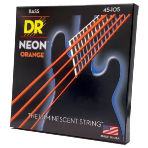 DRS-NOB-45 | DR STRINGS | CUERDAS NEON ORANGE BAJO ELECTRICO 4 CUERDAS 45, 65, 85, 105 "DR STRINGS"