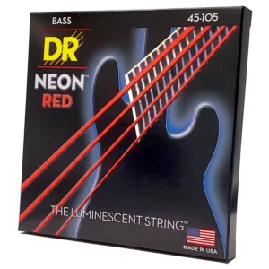 DRS-NRB-45 | DR STRINGS | CUERDAS HI-DEF NEON™ RED: COATED BASS STRINGS: 45, 65, 85, 105 "DR STRINGS"