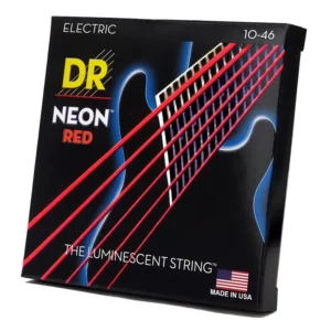 DRS-NRE-10 | DR STRINGS | CUERDAS HI-DEF NEON™ RED: COATED ELECTRIC: 10, 13, 17, 26, 36, 46 "DR STRINGS"