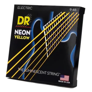 DRS-NYE-9 | DR STRINGS | CUERDAS HI-DEF NEON™ YELLOW:  COATED ELECTRIC: 9, 11, 16, 24, 32, 42 "DR STRINGS"