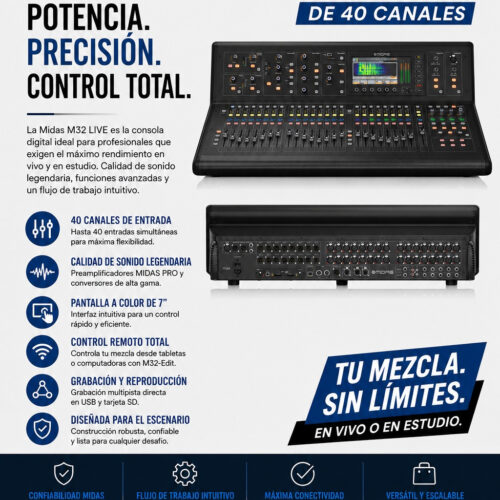 Midas M32 LIVE Consola Digital de 40 canales
