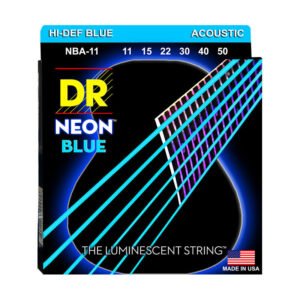 DRS-NBA-11 | DR STRINGS | CUERDAS HI-DEF NEON™ BLUE: COATED ACOUSTIC: 11, 15, 22, 30, 40, 50 "DR STRINGS"