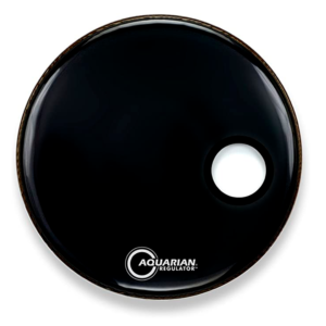 AQU-RSM18BK | AQUARIAN DRUMHEADS | PARCHE 18" FRONT SM HOLE W/RING BLK18" "AQUARIAN"