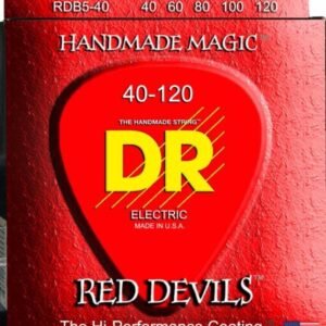 DRS-RDB5-40 | DR STRINGS | CUERDAS RED DEVILS BAJO ELECTRICO 5 CUERDAS 40, 60, 80, 100, 120"DR STRINGS"