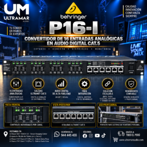 Behringer P16-I Convertidor de 16 entradas analógicas en audio digital CAT.5