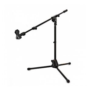 HERCULES MS540B Pedestal de Micrófono de Trípode de Bajo Perfil con Pluma y Clip