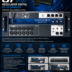 Soundcraft UI16 Mezclador digital de 16 canales con control inalámbrico