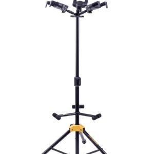GS432B PLUS | HERCULES | Soporte de Guitarra Triple, respaldo plegable