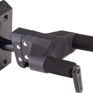 GSP38WBK PLUS | HERCULES | Colgador para Guitarra  Base de madera Negra(Brazo corto)