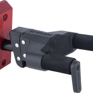 GSP38WBR PLUS | HERCULES | Colgador para Guitarra base de madera roja (Brazo corto)