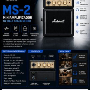 Marshall MS-2 MINIAMPLIFICADOR 1W HALF STACK NEGRO