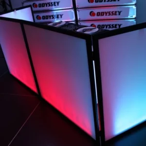 SWF9646B | ODYSSEY | 96" W x 46" H White Pro DJ Fachada con marco negro