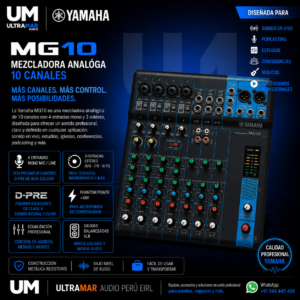 Yamaha MG10 Disponible en Ultramar Audio Perú