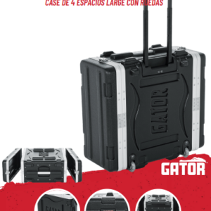 Gator GRR-4L Estuche de Polietileno con ruedas para 4 espacios