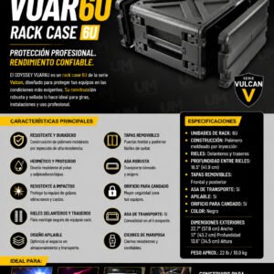 ODYSSEY VUAR6U Caja de bastidor 6U a prueba de polvo hermética a prueba de polvo Vulcan Series