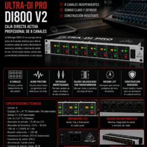 Behringer DI800 V2 Caja directa Profesional de 8 canales