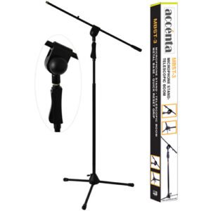 Accenta USA  ACC-MBST3  Soporte de micrófono con brazo telescópico, Empuñadura de restablecimiento rápido con base de metal