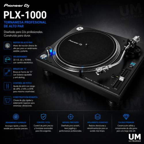 PIONNER PLX-1000 Tornamesa profesional de tracción directa