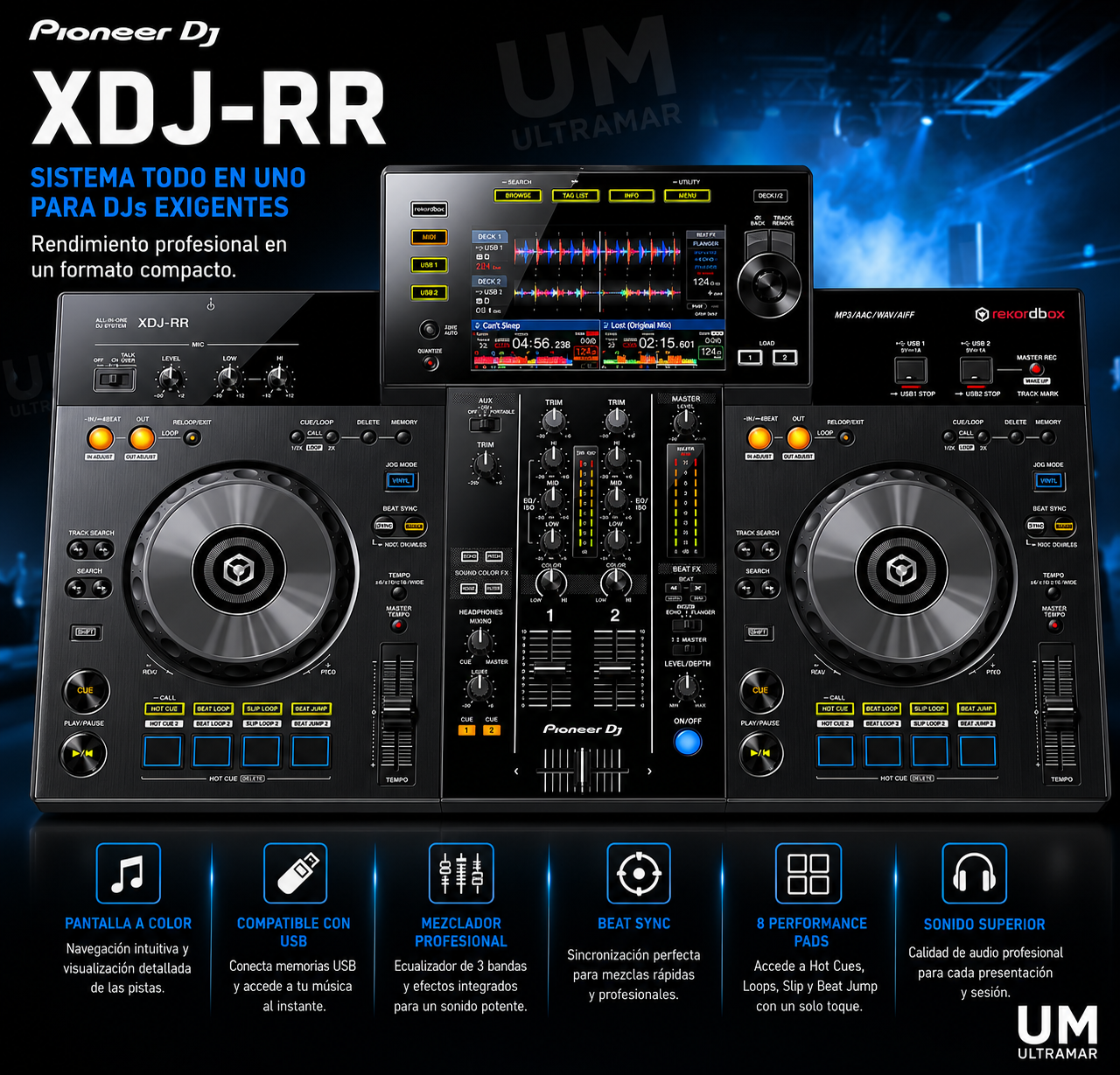 Pioneer XDJ-RR Sistema DJ todo en uno de 2 canales
