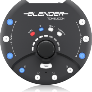BLENDER | TC HELICON | Mezclador estéreo portátil de 12 x 8 con interfaz de audio USB de 12 x 2 y control remoto