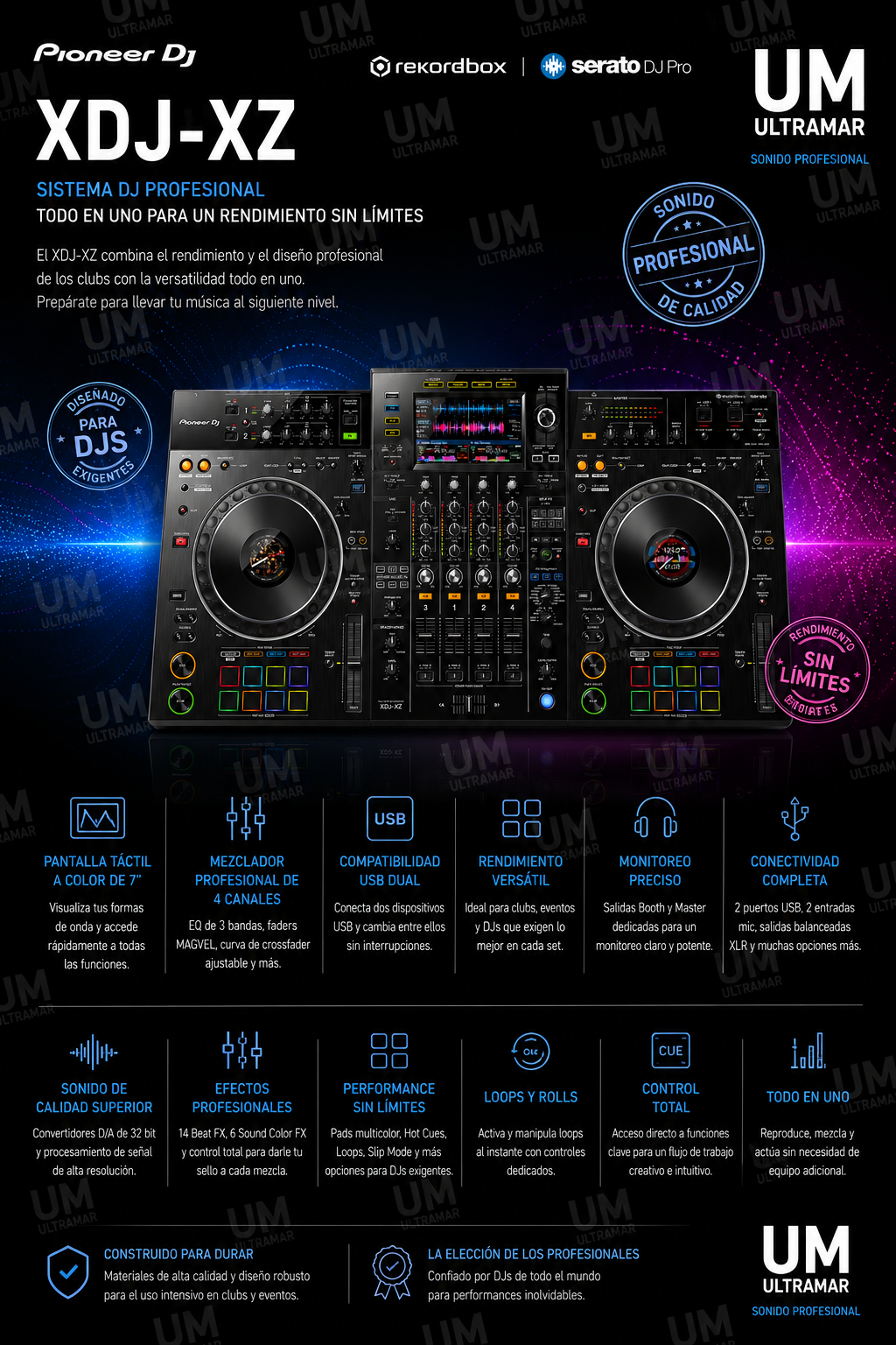 PIONEER XDJ-XZ Sistema DJ profesional Todo en Uno de 4 canales