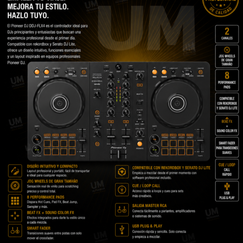 Pioneer Dj DDJ-FLX4 Controlador DJ de 2 canales