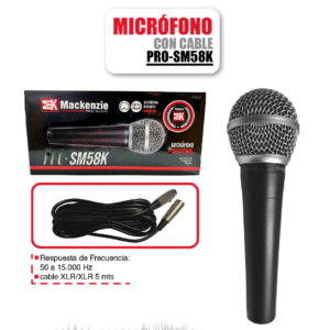 MACKENZIE PRO-SM58K Micrófono con cable XLR