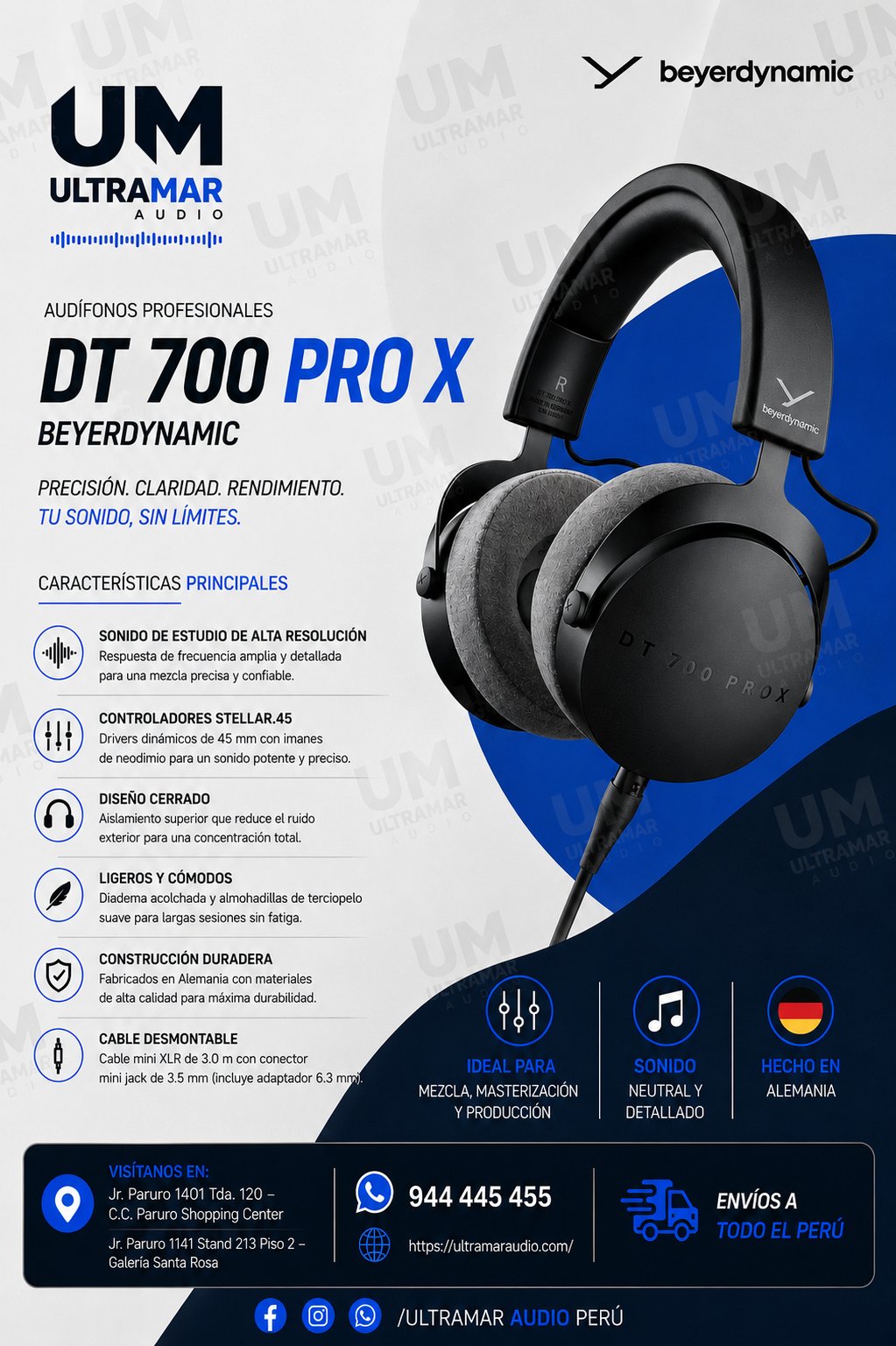 BEYERDYNAMIC DT 700 PRO X Auriculares de estudio - Ultramar Audio