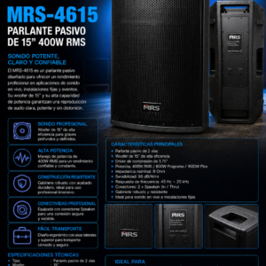 MRS-4615 | MRS | Altavoz Pasivo de 15" 400W RMS