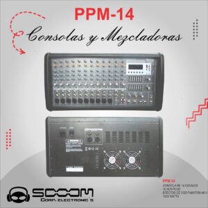 PPM-14 | SOOOM | Mezclador Amplificado de 14 canales 1500W