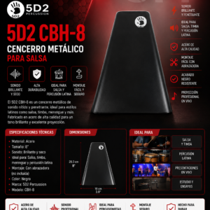 5D2 CBH-8 Cencerro Metálico para Salsa