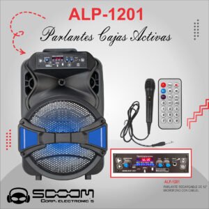 ALP-1201| SOOOM | PARLANTE  RECARGABLE 12" + 1 MICROFONO CABLE"SOOOM