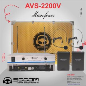 SOOOM AVS-2200V MICROFONO VHF DUAL VINCHA SOLAPA 80M