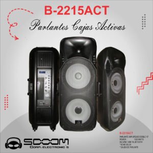 B-2215ACT-LIGHT |SOOOM| PARLANTE ACTIVO USB BLUETOH 2*15" 1800W"SOOOM"B-2215ACT-LIGHT