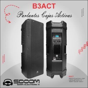 B3ACT | SOOOM | PARLANTE 3 VIAS + DSP - USB BLUETOH DOBLE 15" 1600W "SOOOM" B3ACT