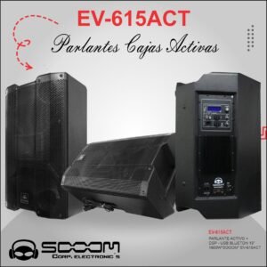 EV-615ACT |SOOOM| PARLANTE ACTIVO + DSP - USB BLUETOH 15" 1600W"SOOOM" EV-615ACT