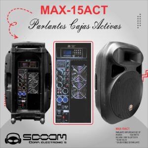 MAX-15ACT |SOOOM| PARLANTE ACTIVO USB BLUETOH 15" 1800W"SOOOM"MAX-15ACT