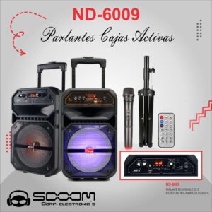 SOOOM ND-6009 PARLANTE RECARGABLE 8"+ 1 MICROFONO INALAMBRICO