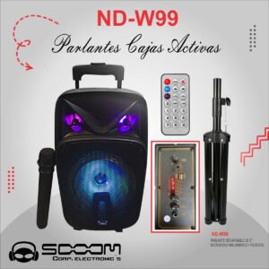 ND-W99 | SOOOM | PARLANTE RECARGABLE  8" + 1 MICROFONO INALAMBRICO"SOOOM