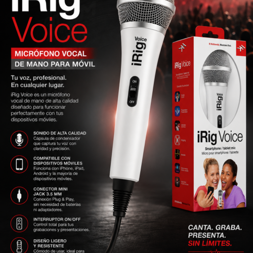 IK Multimedia iRig Voice Micrófonos de mano para teléfonos inteligentes y tabletas