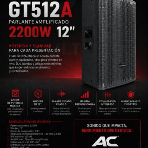 AC GT512A Parlante Amplificado 2200W 12"