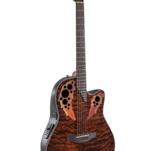 Ovation CE44P-TGE MID-CUT Guitarra Electroacústica Celebrity Elite Exotic  Ojo de tigre oscuro
